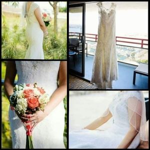 Ivory lace bridal wedding dress